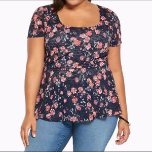 Torrid Lace Stretch Floral Hi Low Top